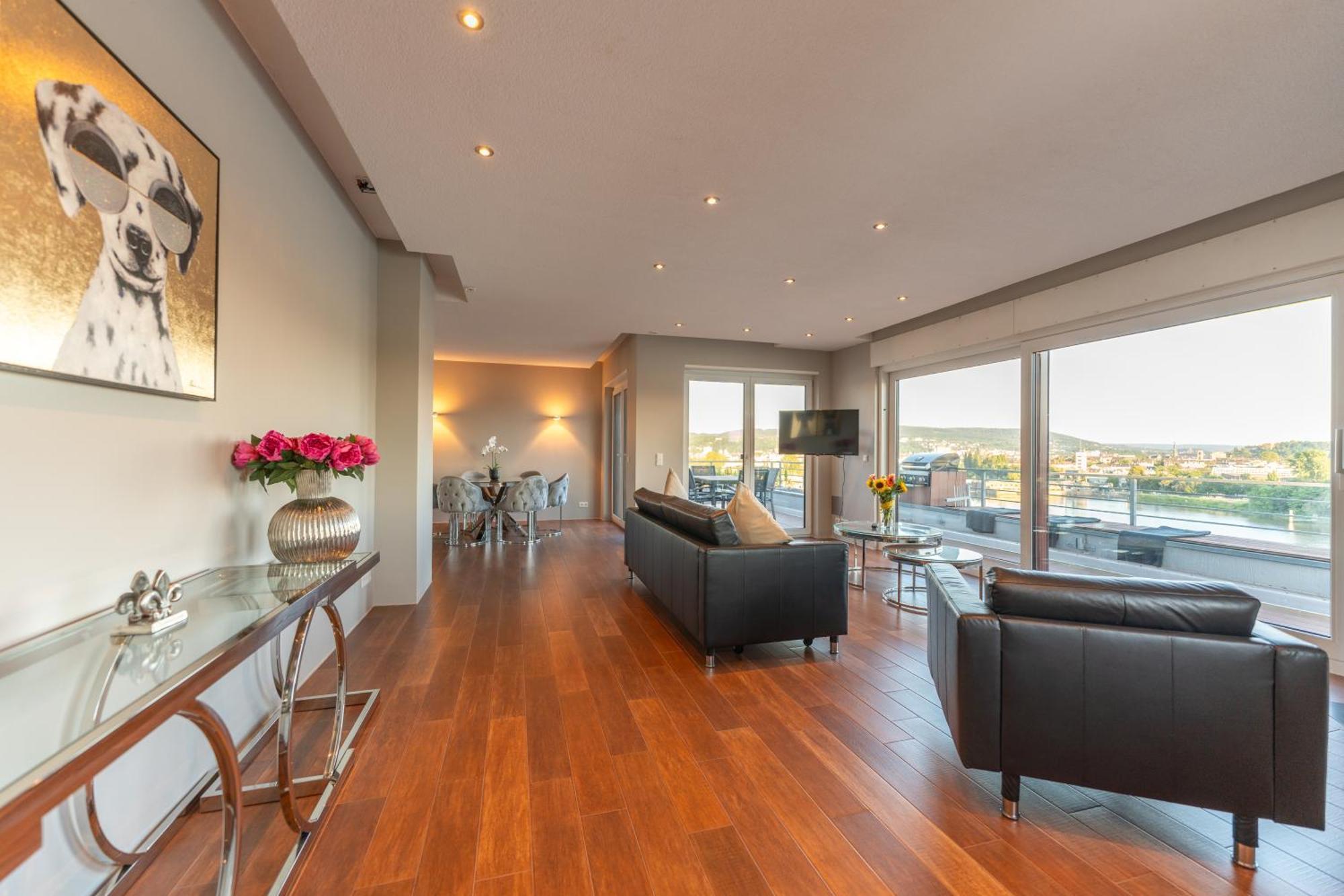 קובלנץ Penthouse Wohnung Mit Schoenem Moselblick In Metternich מראה חיצוני תמונה