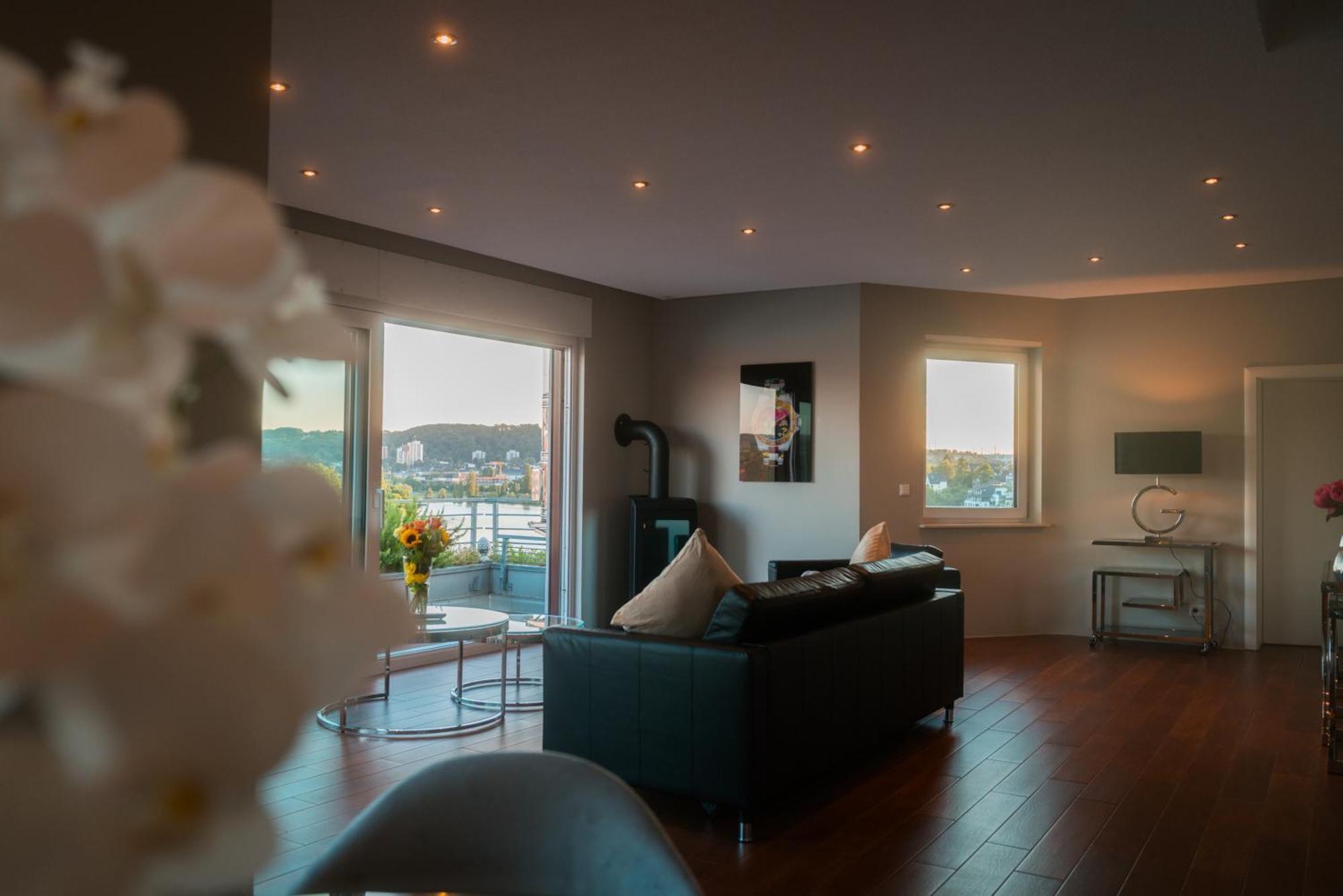 קובלנץ Penthouse Wohnung Mit Schoenem Moselblick In Metternich מראה חיצוני תמונה