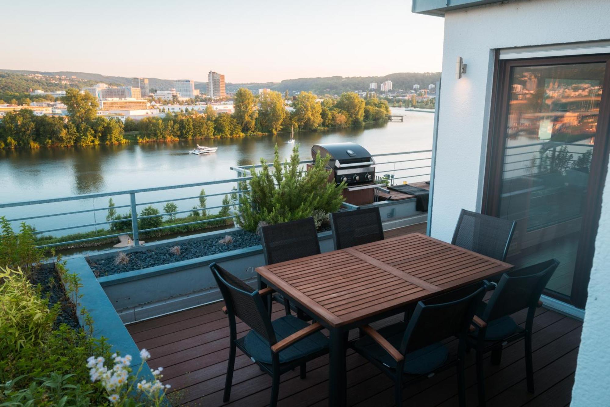 קובלנץ Penthouse Wohnung Mit Schoenem Moselblick In Metternich מראה חיצוני תמונה