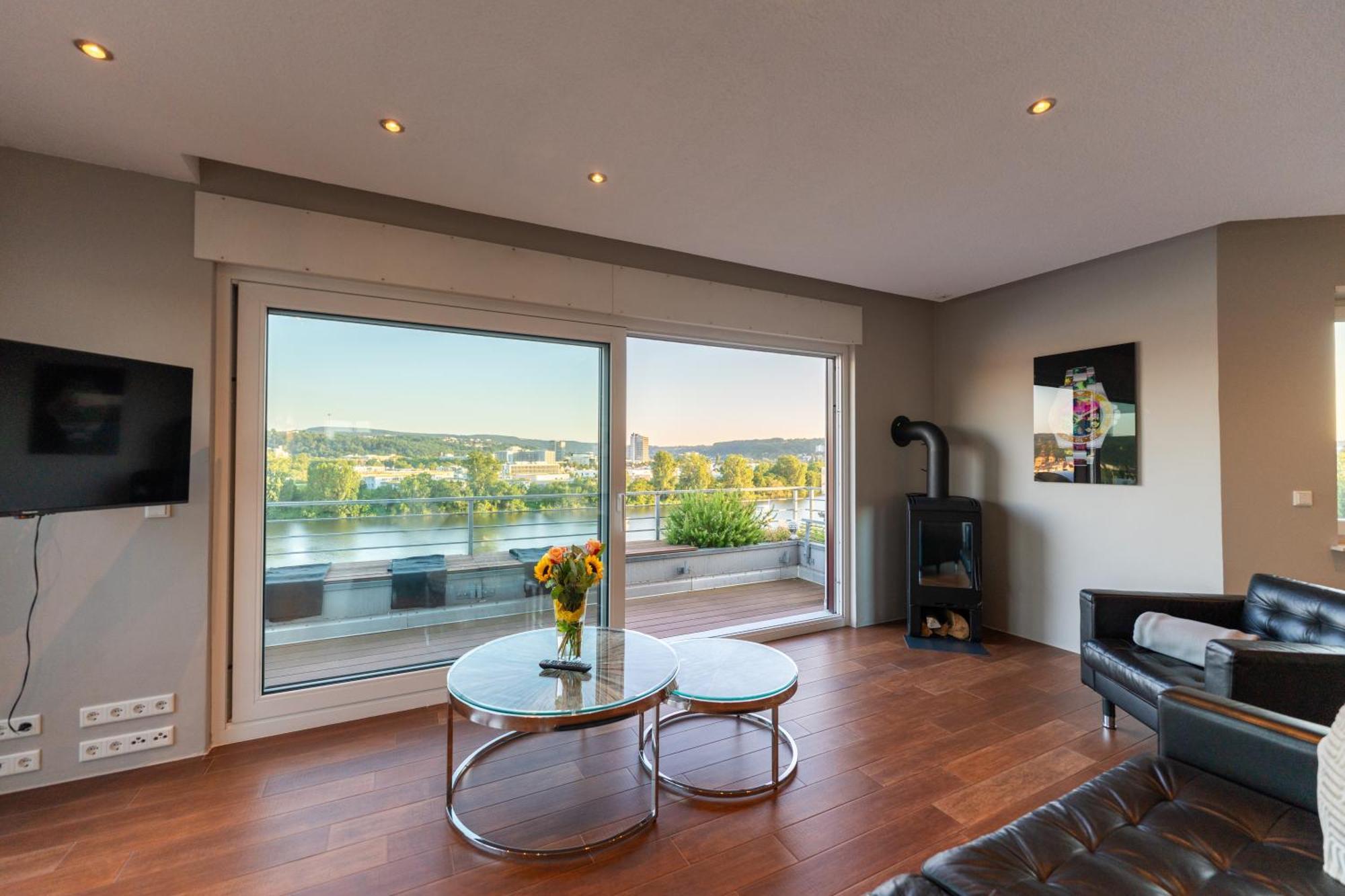 קובלנץ Penthouse Wohnung Mit Schoenem Moselblick In Metternich מראה חיצוני תמונה