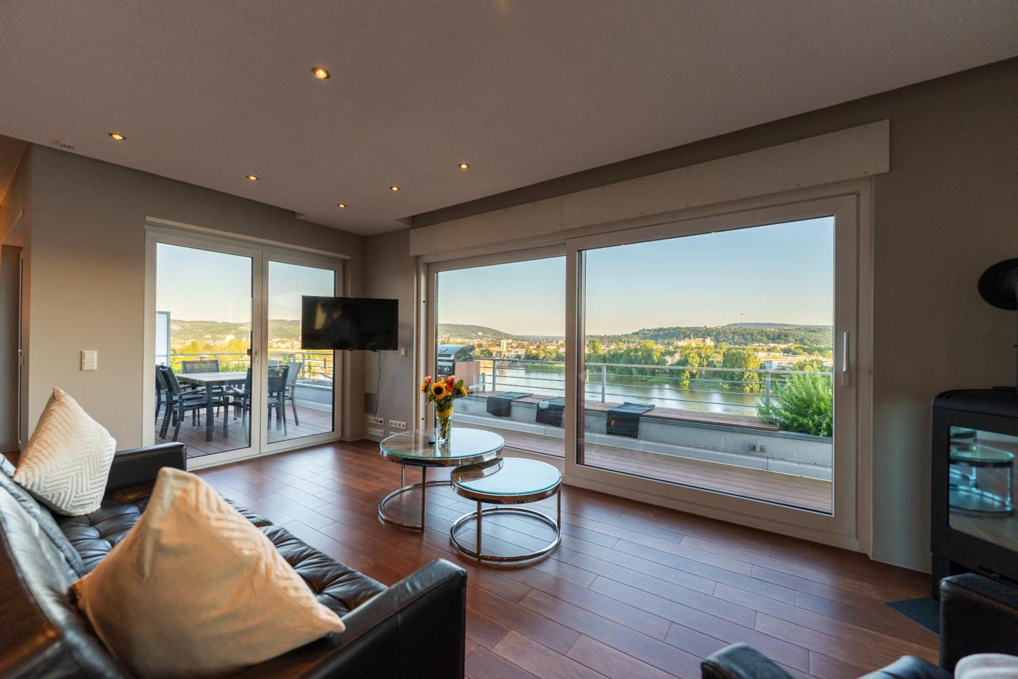 קובלנץ Penthouse Wohnung Mit Schoenem Moselblick In Metternich מראה חיצוני תמונה
