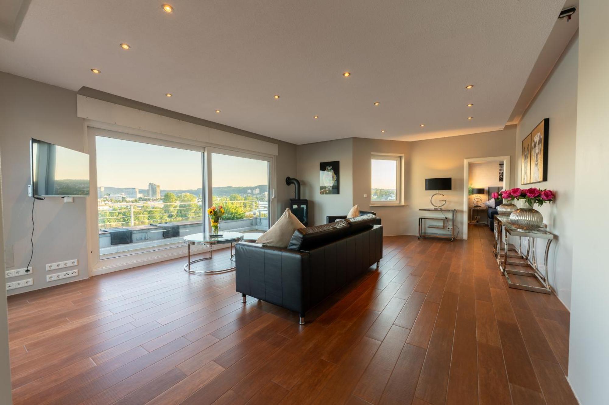 קובלנץ Penthouse Wohnung Mit Schoenem Moselblick In Metternich מראה חיצוני תמונה