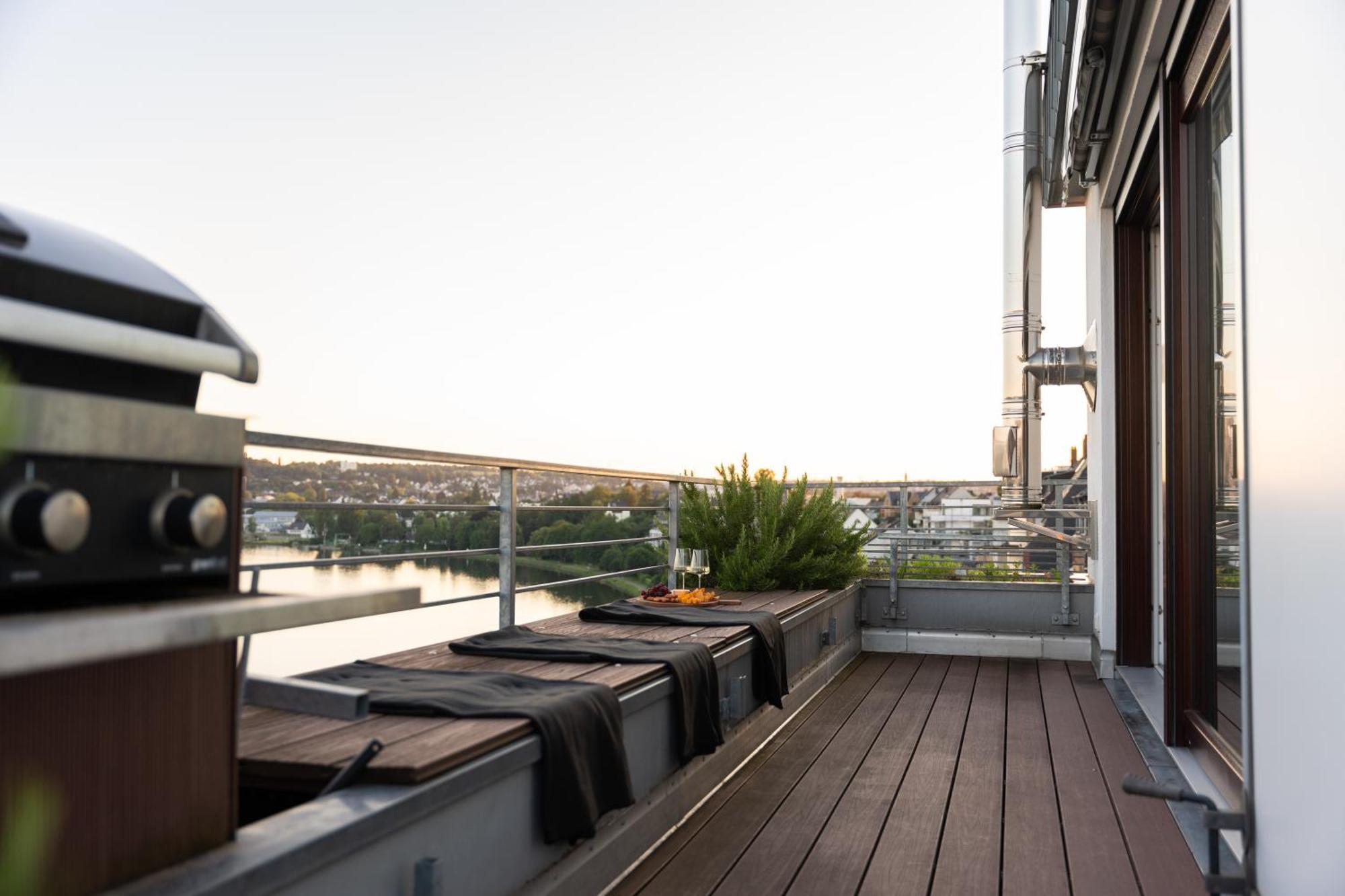 קובלנץ Penthouse Wohnung Mit Schoenem Moselblick In Metternich מראה חיצוני תמונה